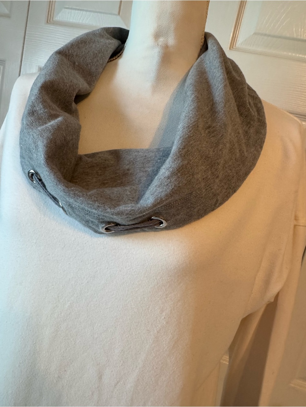 neon buddha Gray Knit Cowl Neck Tunic Scarf